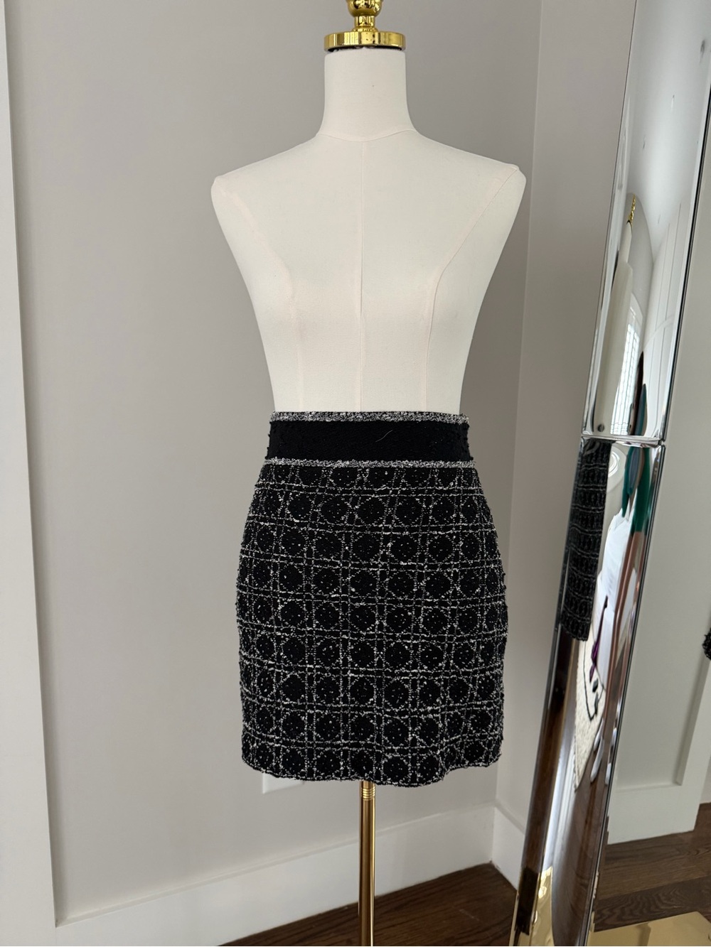 Christian Dior Cannage Tweed Mini Skirt